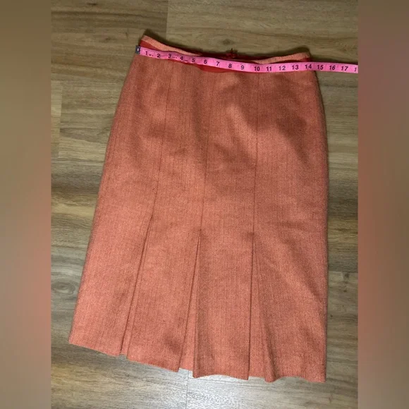 Talbots Pink Midi Pencil Skirt with Pleated Design - Picture 3 of 7